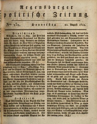 Regensburger politische Zeitung (Regensburger Zeitung) Donnerstag 20. August 1812