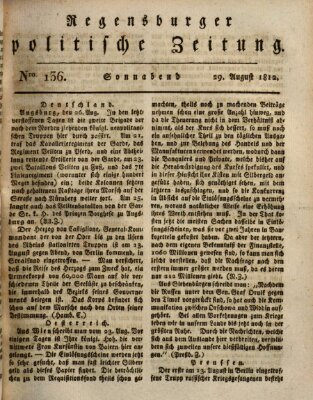 Regensburger politische Zeitung (Regensburger Zeitung) Samstag 29. August 1812