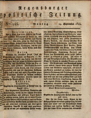 Regensburger politische Zeitung (Regensburger Zeitung) Montag 14. September 1812