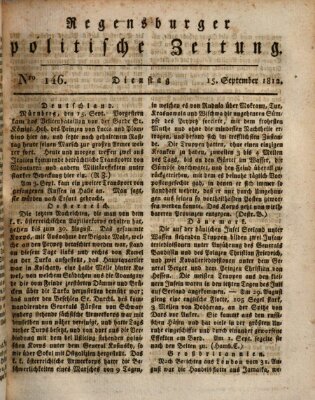 Regensburger politische Zeitung (Regensburger Zeitung) Dienstag 15. September 1812