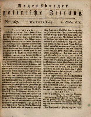 Regensburger politische Zeitung (Regensburger Zeitung) Donnerstag 22. Oktober 1812