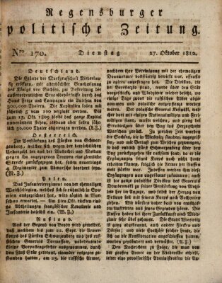 Regensburger politische Zeitung (Regensburger Zeitung) Dienstag 27. Oktober 1812