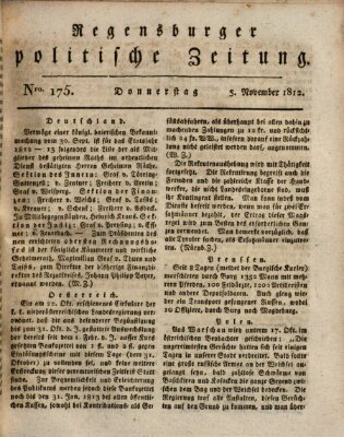 Regensburger politische Zeitung (Regensburger Zeitung) Donnerstag 5. November 1812