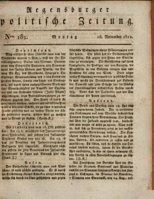 Regensburger politische Zeitung (Regensburger Zeitung) Montag 16. November 1812