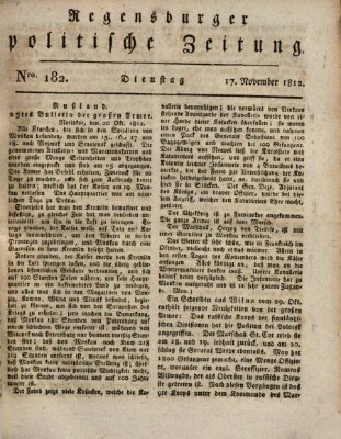 Regensburger politische Zeitung (Regensburger Zeitung) Dienstag 17. November 1812