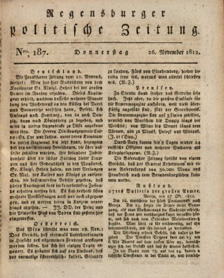 Regensburger politische Zeitung (Regensburger Zeitung) Donnerstag 26. November 1812