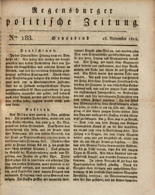 Regensburger politische Zeitung (Regensburger Zeitung) Samstag 28. November 1812