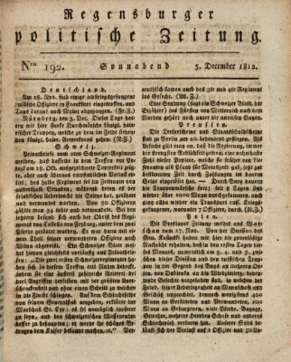 Regensburger politische Zeitung (Regensburger Zeitung) Samstag 5. Dezember 1812