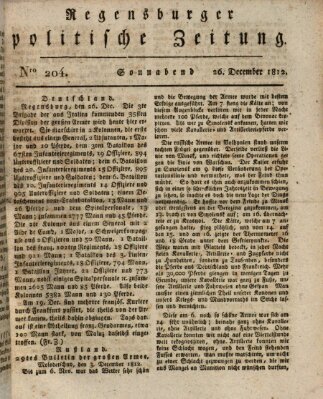 Regensburger politische Zeitung (Regensburger Zeitung) Samstag 26. Dezember 1812