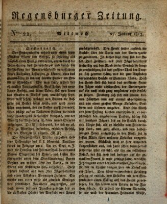 Regensburger Zeitung Mittwoch 27. Januar 1813