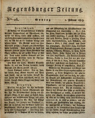 Regensburger Zeitung Montag 1. Februar 1813