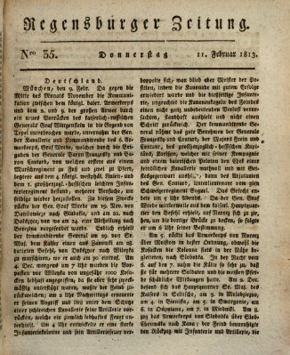 Regensburger Zeitung Donnerstag 11. Februar 1813