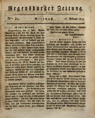 Regensburger Zeitung Mittwoch 17. Februar 1813