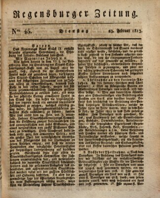 Regensburger Zeitung Dienstag 23. Februar 1813