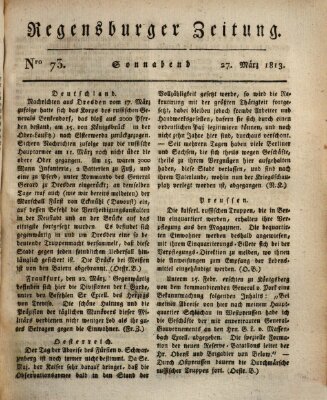 Regensburger Zeitung Samstag 27. März 1813