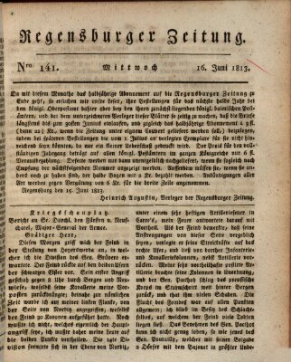 Regensburger Zeitung Mittwoch 16. Juni 1813