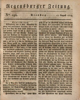 Regensburger Zeitung Dienstag 17. August 1813