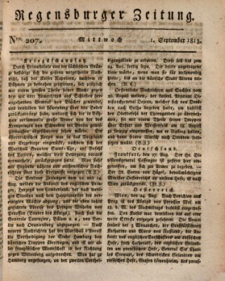 Regensburger Zeitung Mittwoch 1. September 1813