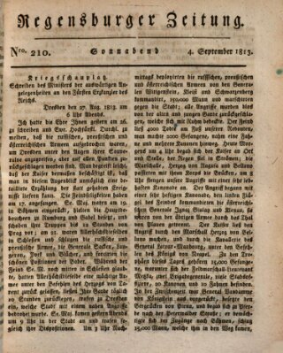 Regensburger Zeitung Samstag 4. September 1813