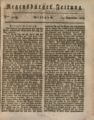 Regensburger Zeitung Mittwoch 15. September 1813