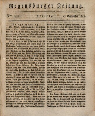 Regensburger Zeitung Freitag 17. September 1813