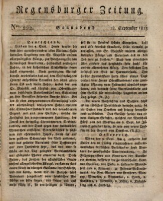 Regensburger Zeitung Samstag 18. September 1813