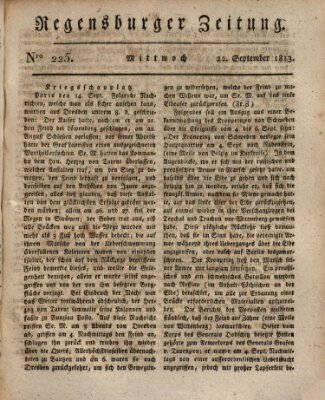 Regensburger Zeitung Mittwoch 22. September 1813