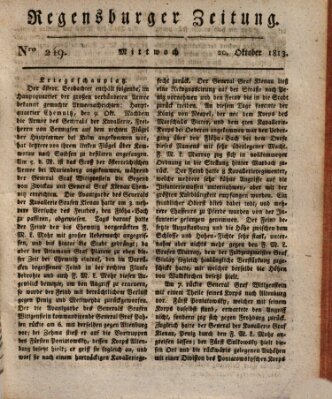 Regensburger Zeitung Mittwoch 20. Oktober 1813