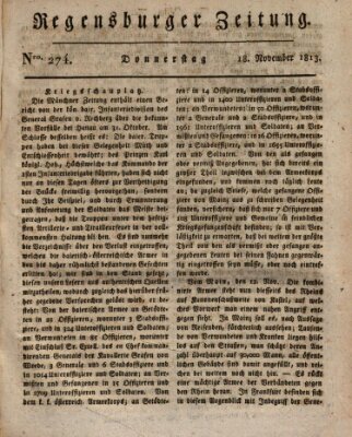 Regensburger Zeitung Donnerstag 18. November 1813