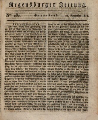 Regensburger Zeitung Samstag 27. November 1813