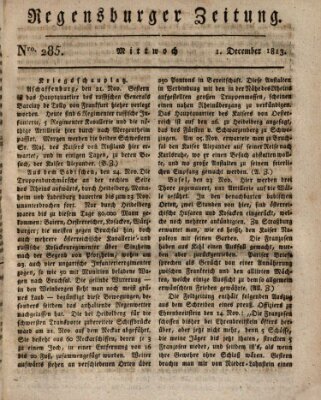 Regensburger Zeitung Mittwoch 1. Dezember 1813