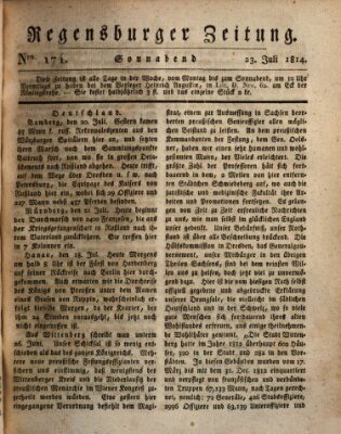 Regensburger Zeitung Samstag 23. Juli 1814