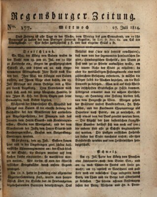 Regensburger Zeitung Mittwoch 27. Juli 1814