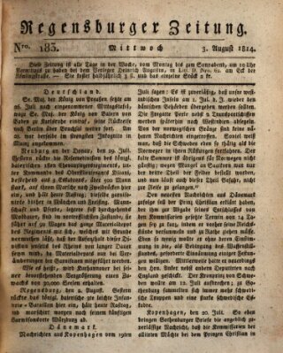 Regensburger Zeitung Mittwoch 3. August 1814