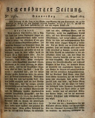 Regensburger Zeitung Donnerstag 18. August 1814