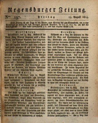 Regensburger Zeitung Freitag 19. August 1814