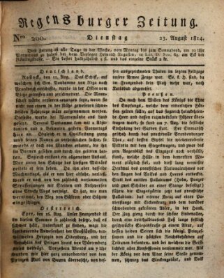 Regensburger Zeitung Dienstag 23. August 1814