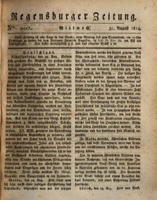 Regensburger Zeitung Mittwoch 31. August 1814