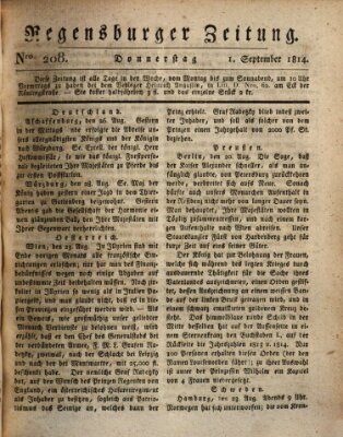 Regensburger Zeitung Donnerstag 1. September 1814