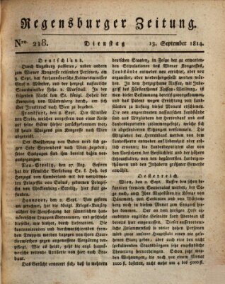 Regensburger Zeitung Dienstag 13. September 1814