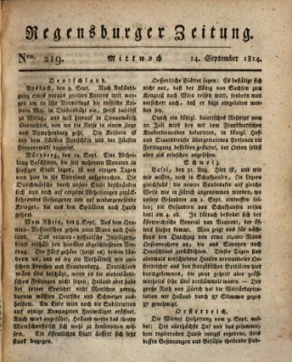 Regensburger Zeitung Mittwoch 14. September 1814