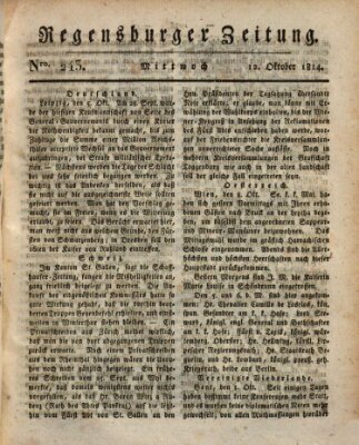 Regensburger Zeitung Mittwoch 12. Oktober 1814