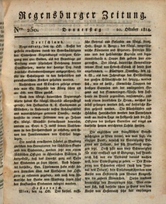 Regensburger Zeitung Donnerstag 20. Oktober 1814