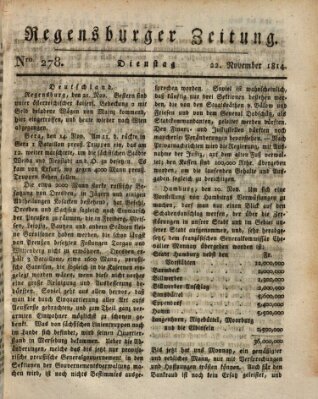 Regensburger Zeitung Dienstag 22. November 1814