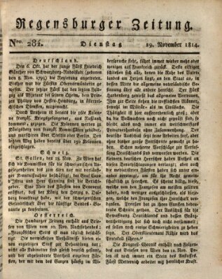 Regensburger Zeitung Dienstag 29. November 1814