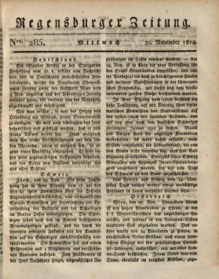 Regensburger Zeitung Mittwoch 30. November 1814