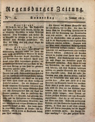 Regensburger Zeitung Donnerstag 5. Januar 1815