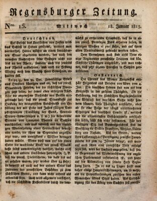 Regensburger Zeitung Mittwoch 18. Januar 1815