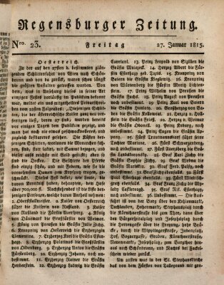 Regensburger Zeitung Freitag 27. Januar 1815