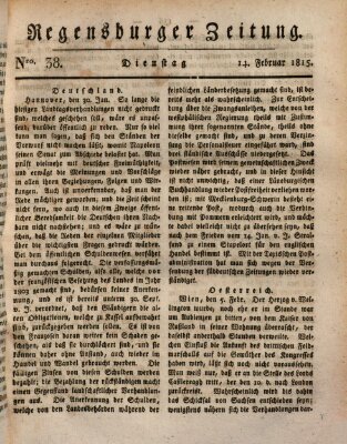 Regensburger Zeitung Dienstag 14. Februar 1815